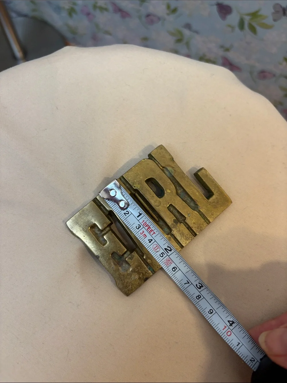 Vintage 1970’s Brass HARD Letter Belt Buckle